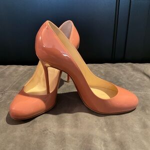 Christian Louboutin Fifi 100 Patent Calf, size 37.5, Ronsard color (blush pink)